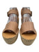 Soludos Shoe Size 10 Beige Leather Upper open toe Ankle Strap Wedge Espadrille Beige / 10