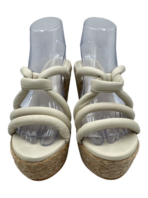 Kaanas Shoe Size 10 White Leather Upper open toe Strappy Platform Espadrille White / 10