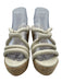 Kaanas Shoe Size 10 White Leather Upper open toe Strappy Platform Espadrille White / 10