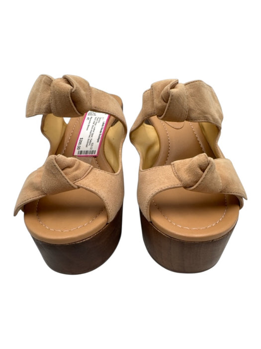 Alexandre Birman Shoe Size 41 Peach Beige Leather Upper Platform Sandals Peach Beige / 41