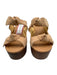 Alexandre Birman Shoe Size 41 Peach Beige Leather Upper Platform Sandals Peach Beige / 41