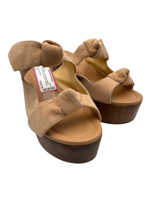 Alexandre Birman Shoe Size 41 Peach Beige Leather Upper Platform Sandals Peach Beige / 41