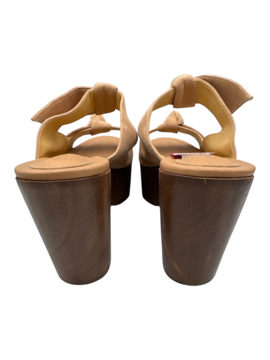 Alexandre Birman Shoe Size 41 Peach Beige Leather Upper Platform Sandals Peach Beige / 41