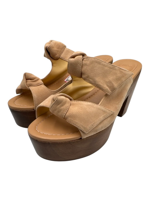 Alexandre Birman Shoe Size 41 Peach Beige Leather Upper Platform Sandals Peach Beige / 41