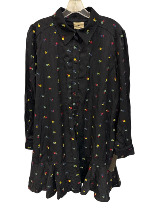 Tuckernuck Size M Midnight Blue & Multi Polyester Floral Embroidered Dress Midnight Blue & Multi / M