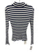 Veronica Beard Size S Blue & White Cotton Blend Striped Ribbed Mock Neck Top Blue & White / S