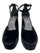 Larroude Shoe Size 10 Black textile upper Velvet Ankle Buckle Platform Pumps Black / 10