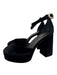 Larroude Shoe Size 10 Black textile upper Velvet Ankle Buckle Platform Pumps Black / 10