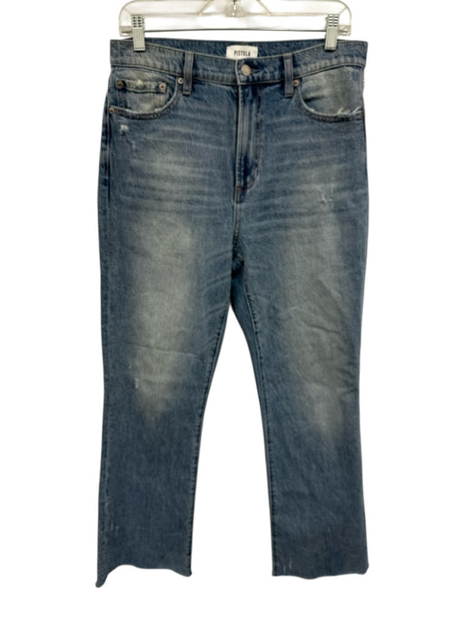 Pistola Size 28 Light Wash Cotton Denim High Rise Distressed Straight Leg Jeans Light Wash / 28