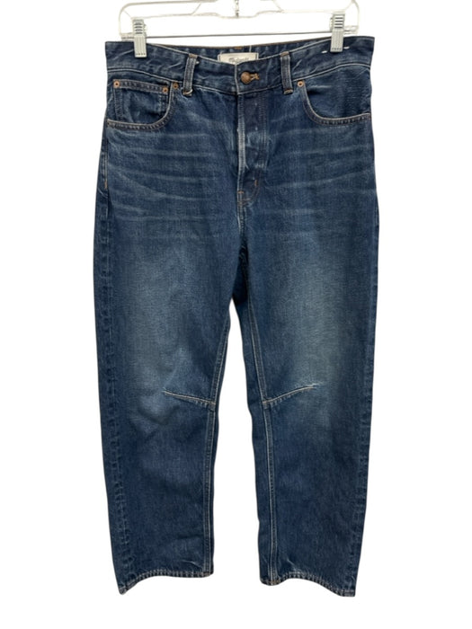 Madewell Size 27 Dark Wash Cotton Denim High Rise Whiskering Darted Barrel Jeans Dark Wash / 27