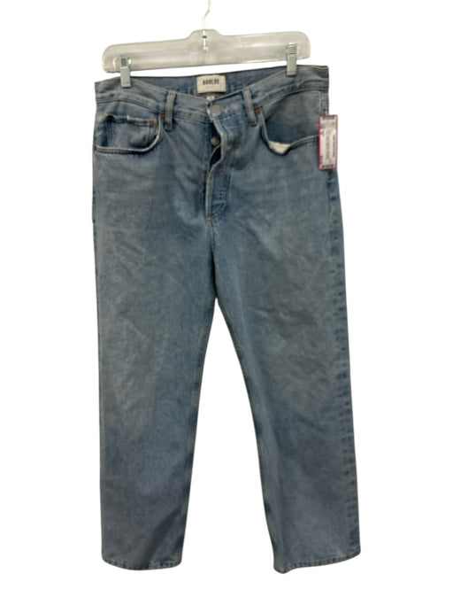 Agolde Size 28 Light Wash Cotton Denim High Rise Distressed Pockets Jeans Light Wash / 28