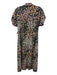 Veronica Beard Size 6 Black, Pink, Orange Silk Blend Cap Sleeve Leopard Dress Black, Pink, Orange / 6