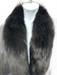 No Brand Size L Black Leather & Fox Fur Fox Fur Collar Hook Clasp Pockets Coat Black / L