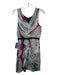 Diane Von Furstenberg Size 4 Blue & Red Silk Abstract Round Neck Dress Blue & Red / 4