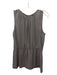 Theory Size S Gray Silk Round Neck Sleeveless Peplum Button Back Top Gray / S