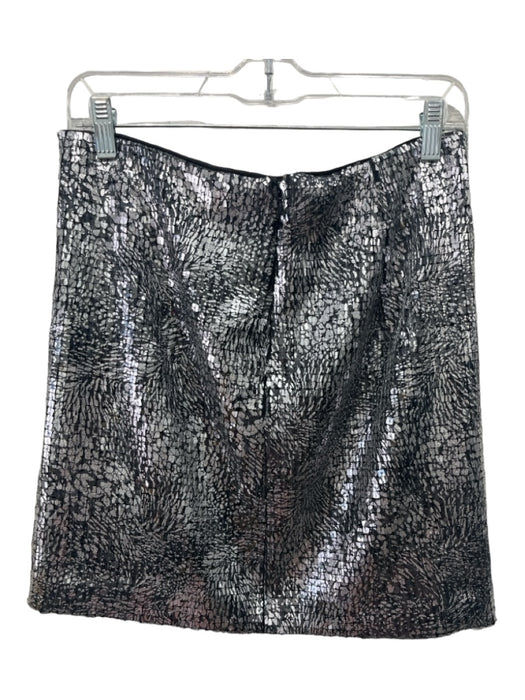 Banana Republic Size NWT Silver & Black Polyester Sequined Mini Skirt Silver & Black / NWT