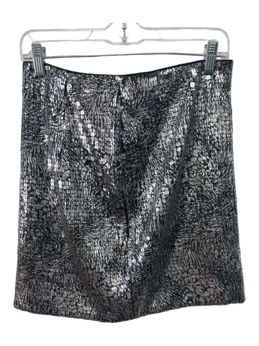 Banana Republic Size NWT Silver & Black Polyester Sequined Mini Skirt Silver & Black / NWT