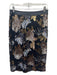 JOA Size Small Black & Gold Polyester Sequined Floral Side Zip Skirt Black & Gold / Small