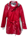 Kristen Fox Size S Red Polyurethane Waterproof Hood Zip Sash Coat Red / S
