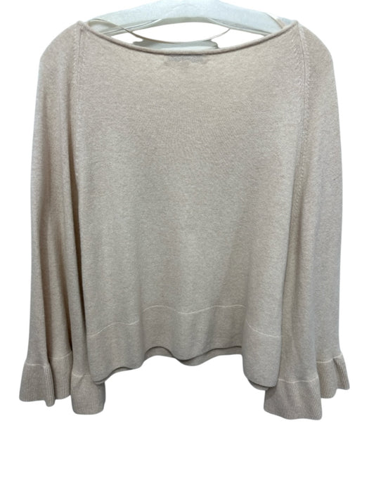 Elizabeth & James Size XS Cream Wool & Viscose Long Bell Sleeve Knit Sweater Cream / XS