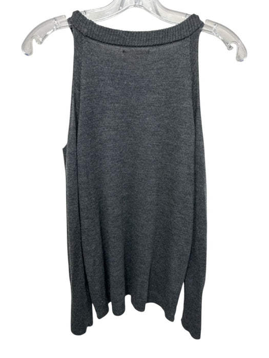 Ramy Brook Size XS Gray Merino Wool Cold Shoulder Zipper Detail Knit Sweater Gray / XS