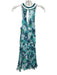 Poupette St. Barth Size M White & Blue Viscose floral print V Neck Mini Dress White & Blue / M