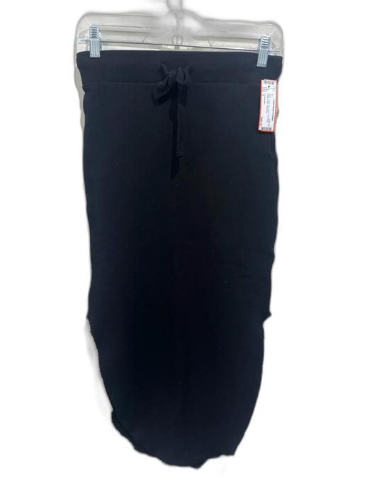 Frank & Eilen Size S Black Cotton Raw Hem Drawstring Waist U Hem Skirt Black / S