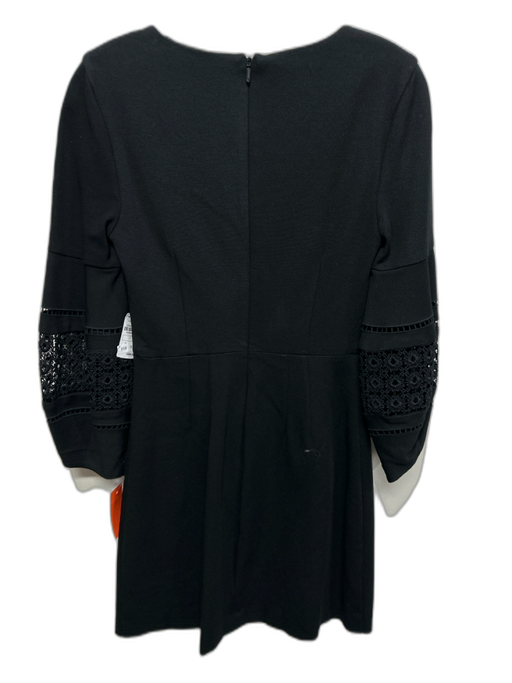 Trina Turk Size 0 Black Rayon Blend Lace Accents Scoop Neck Knee length Dress Black / 0
