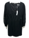 Trina Turk Size 0 Black Rayon Blend Lace Accents Scoop Neck Knee length Dress Black / 0