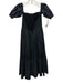 Intermix Size P Black Cotton Smocked Bodice Off Shoulder Short Puff Sleeve Dress Black / P