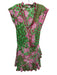 Poupette St. Barth Size M Green & Pink Viscose Floral Lace Trim Dress Green & Pink / M