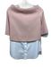 Theory Size S Pink & White Triacetate Blend Layered Effect Wide Neck Top Pink & White / S
