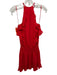 Parker Size XS Red Silk Sleeveless Smocked Waist Ruffle Accent Dress Red / XS