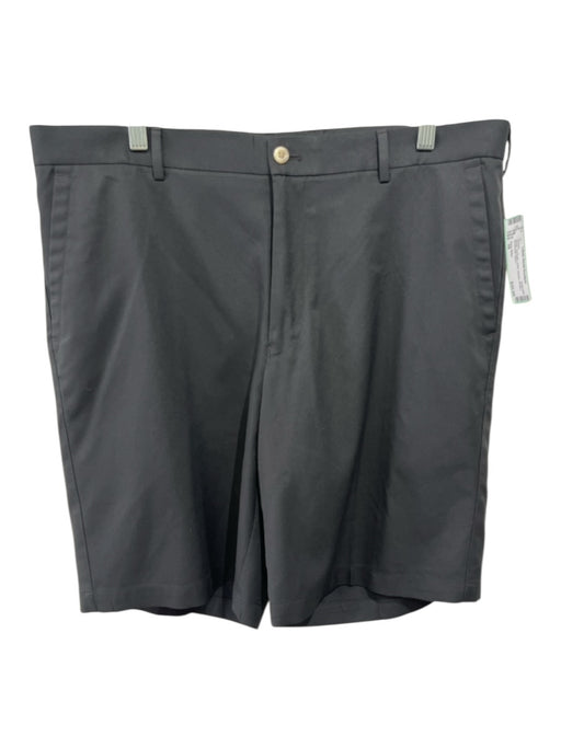 Peter Millar Size 38 Black Synthetic Solid Athletic Khakis Men's Shorts Black / 38