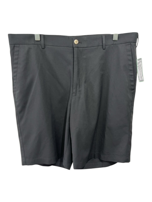 Peter Millar Size 38 Black Synthetic Solid Athletic Khakis Men's Shorts Black / 38
