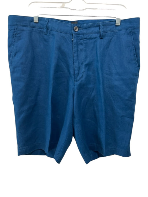 Boss Size 36 Blue Linen Blend Solid Khakis Men's Shorts Blue / 36