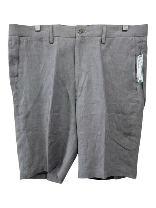 Saks Black Size 36 Gray Linen Solid Khakis Men's Shorts Gray / 36