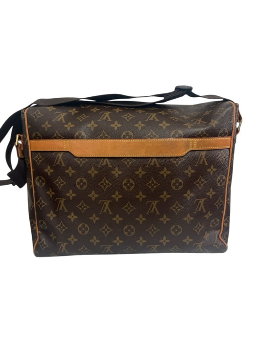 Louis Vuitton Brown Print Coated Canvas Leather Accent Monogram Messenger Bag Brown Print