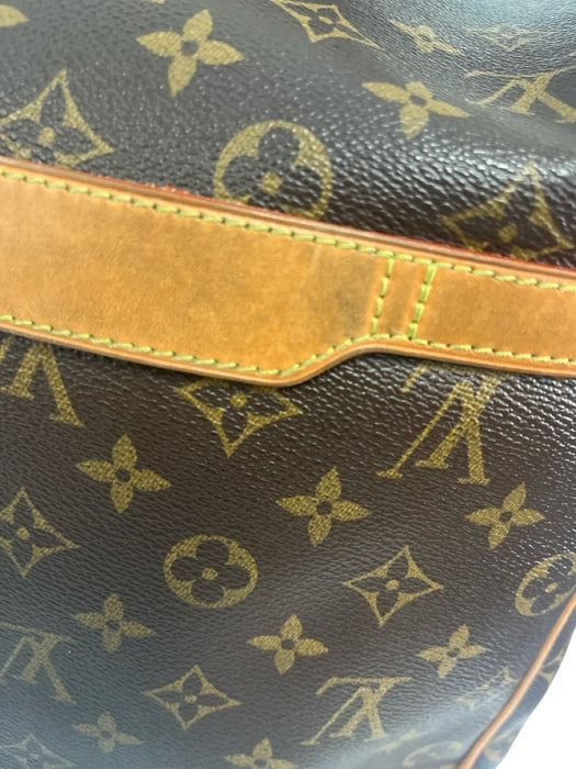 Louis Vuitton Brown Print Coated Canvas Leather Accent Monogram Messenger Bag Brown Print