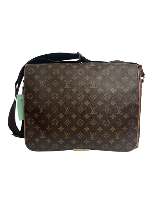Louis Vuitton Brown Print Coated Canvas Leather Accent Monogram Messenger Bag Brown Print