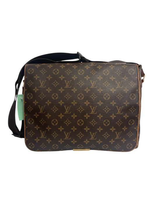 Louis Vuitton Brown Print Coated Canvas Leather Accent Monogram Messenger Bag Brown Print