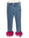 Milly Size 27 Light Wash Cotton Blend Denim Feather Accents Skinny Jeans Light Wash / 27