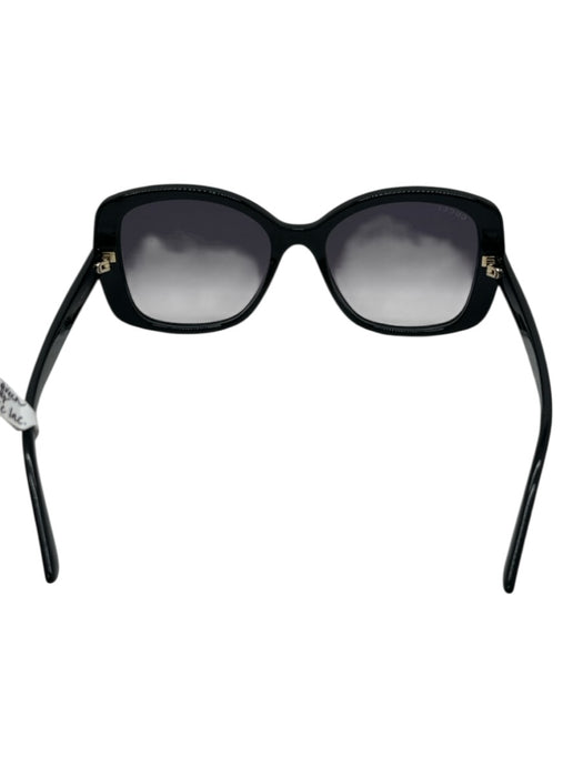 Gucci Black Acetate Gold hardware Logo Gradient Rectangle Sunglasses Black