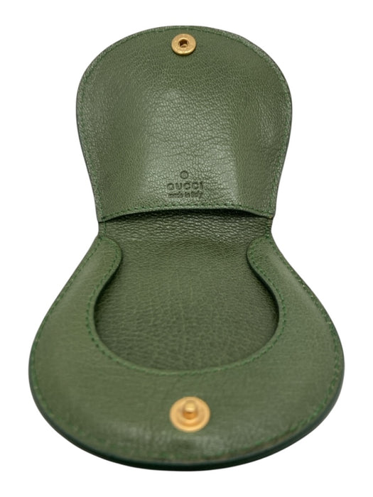 Gucci Green Leather Gold hardware Snap Closure coin purse Other Green