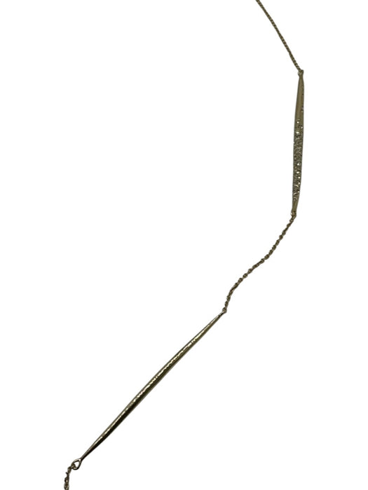Alexis Bittar Gold Chain Bar Rhinestones Necklace Gold