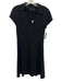 Theory Size 2 Black Acetate Blend Cap Sleeve Collared V Neck Paneled Dress Black / 2