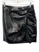 Joie Size 2 Black PU Leather Shine Detail Crinkle Gathered Pleats Mini Skirt Black / 2