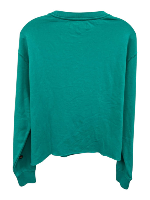 Spiritual Gangster Size Small Teal Green & Blue Cotton Blend Graphic Sweater Teal Green & Blue / Small