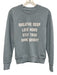 Spiritual Gangster Size XS Dusty Blue & White Cotton Blend Graphic Sweater Dusty Blue & White / XS