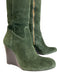 Tory Burch Shoe Size 7.5 Green Leather Suede Round Toe Knee High Side Zip Boots Green / 7.5